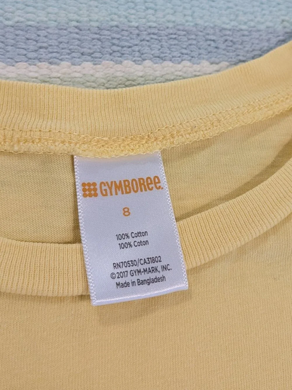 Girl's Gymboree Yellow top with Pink Flower and Green Bird size 8